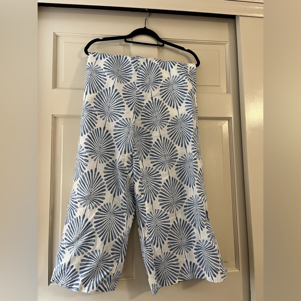 Joie Blue and White Linen Pants